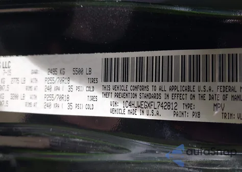 2015 Jeep Wrangler Unlimited Altitude from USA, damaged, VIN 1C4HJWEGXFL742812